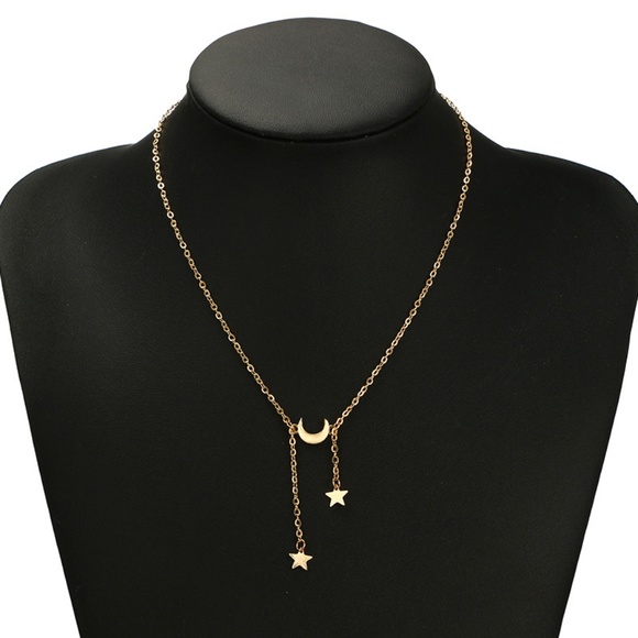 Moon and Stars dangle Necklace - Picture 3 of 9